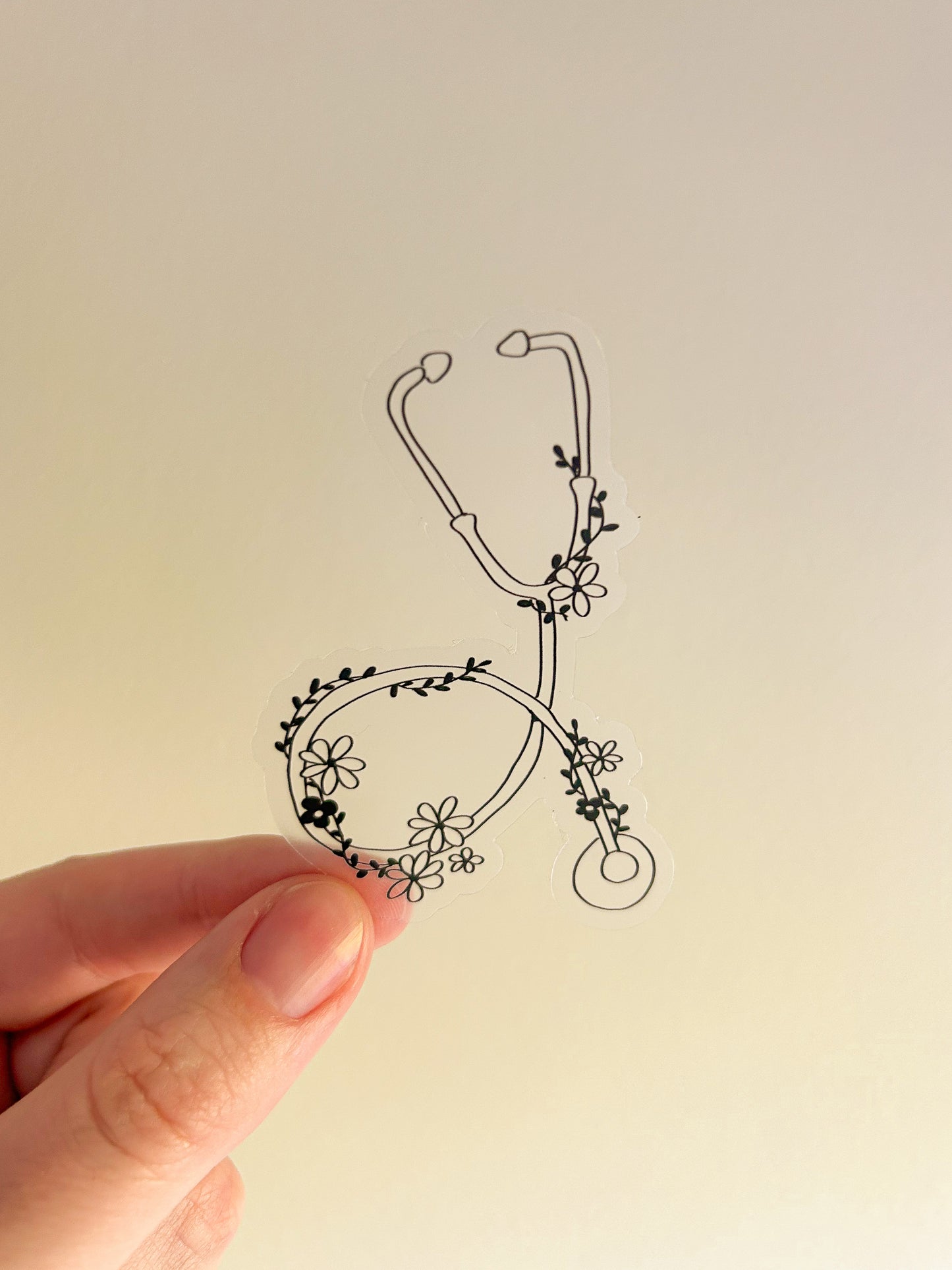 floral stethoscope sticker
