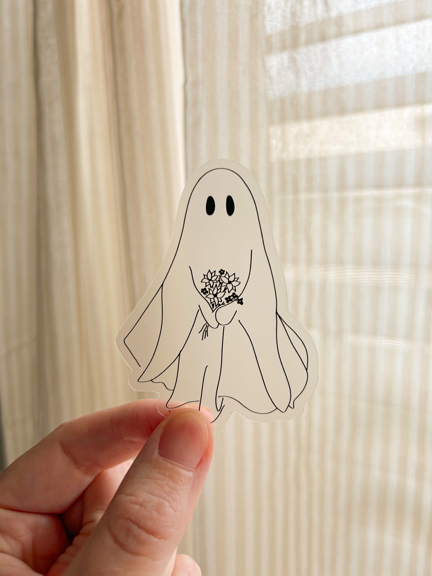 floral ghost sticker