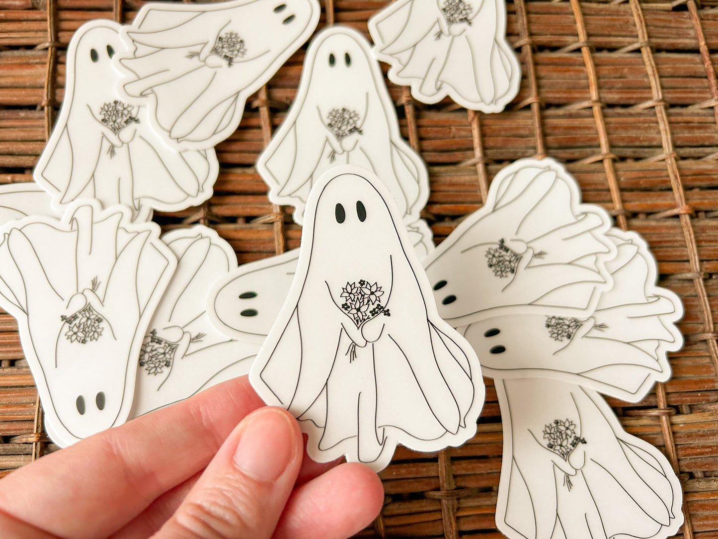 floral ghost sticker