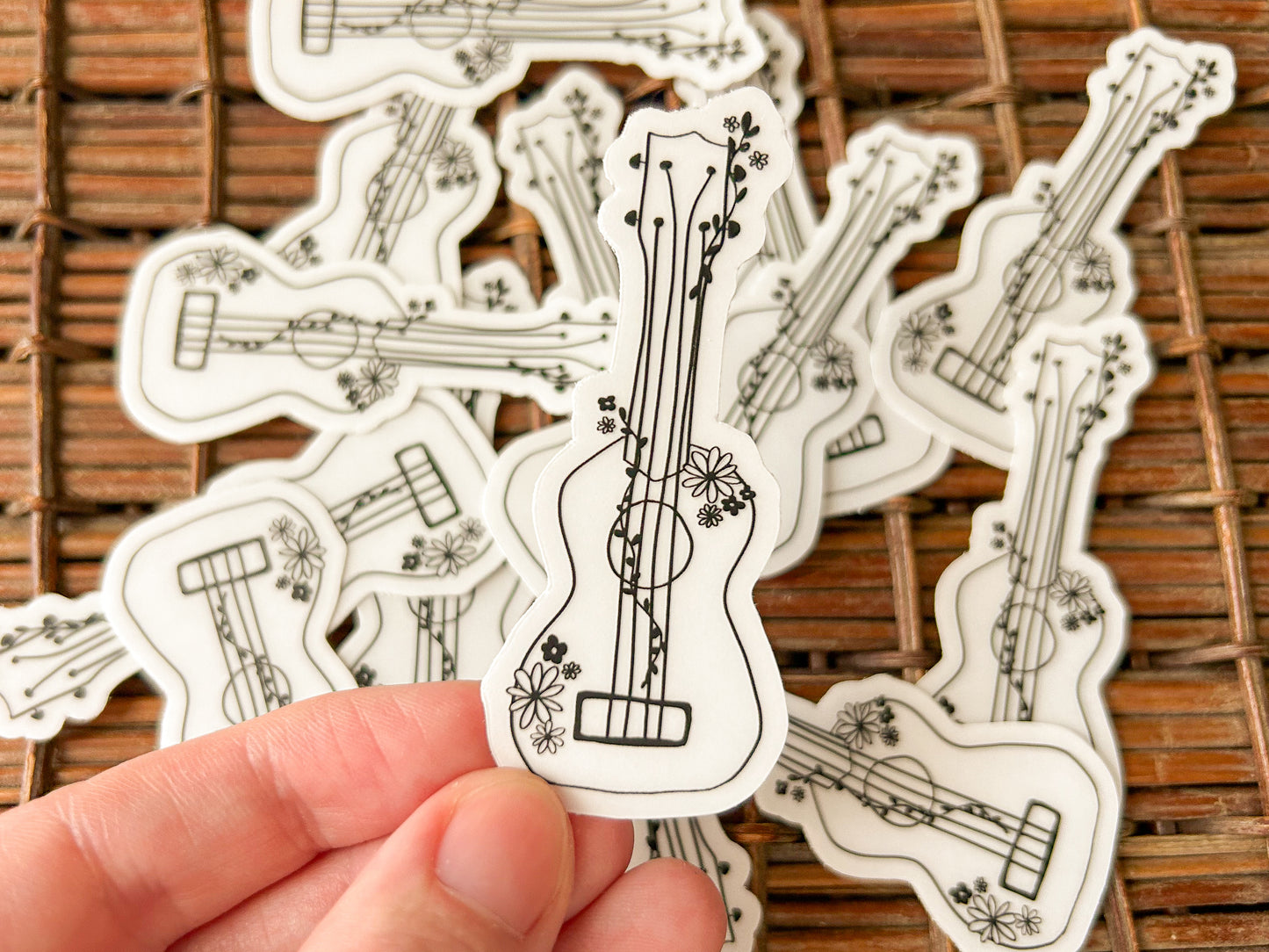 floral guitar sticker