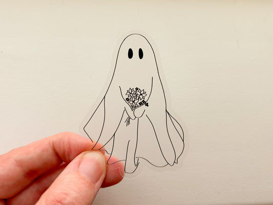 ghost & bouquet sticker