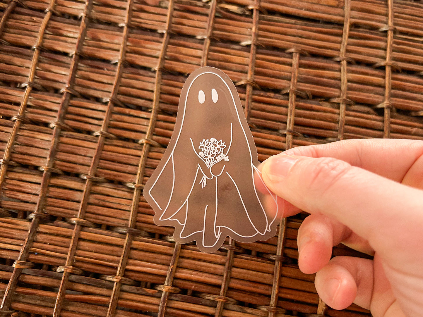 floral ghost sticker