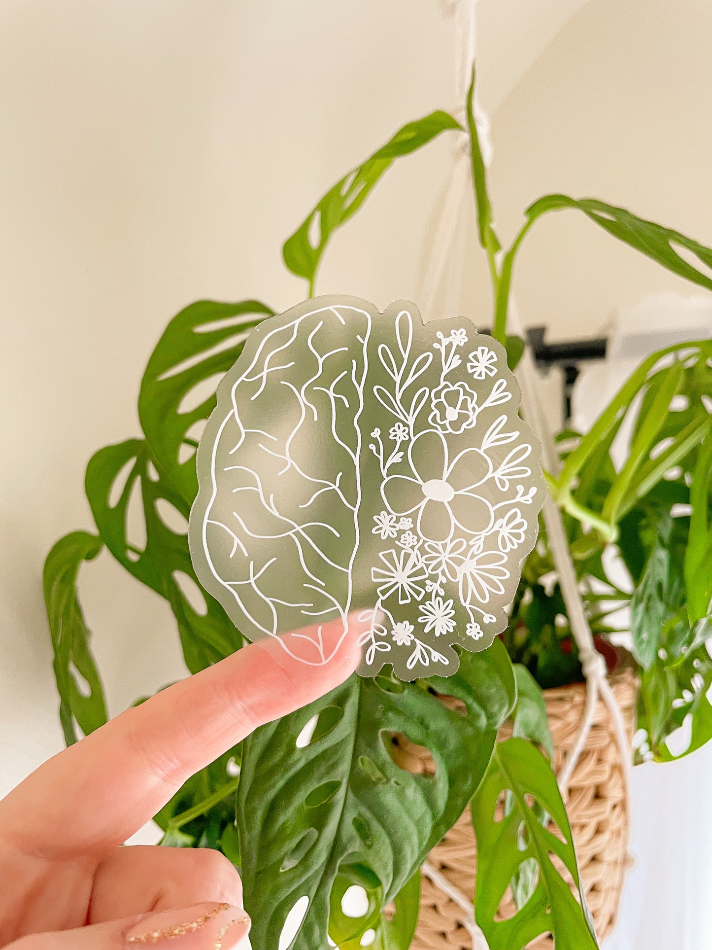 floral brain sticker
