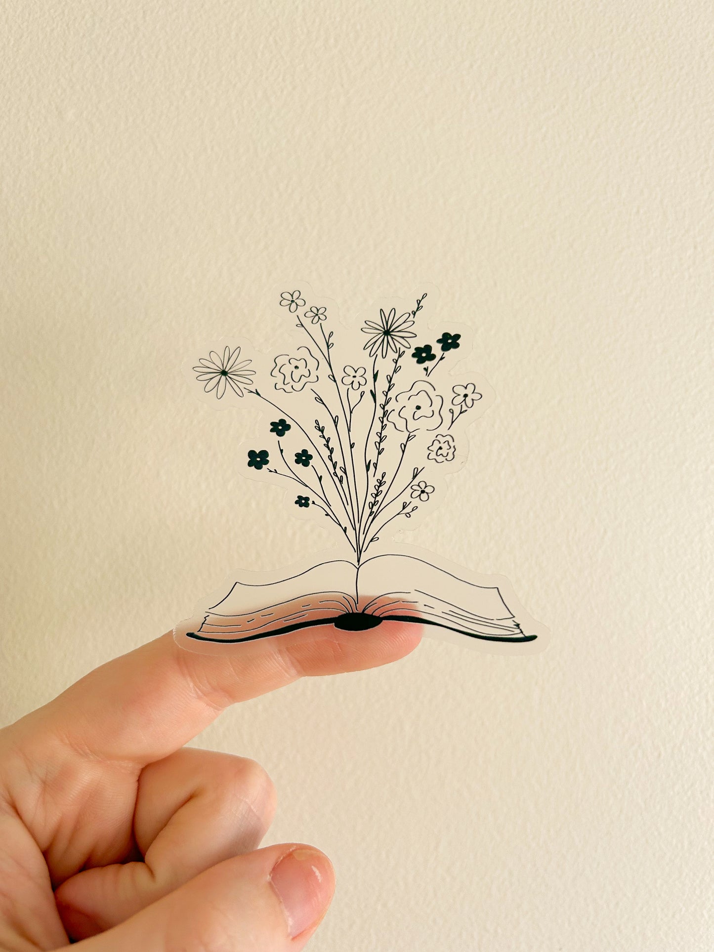 floral book sticker