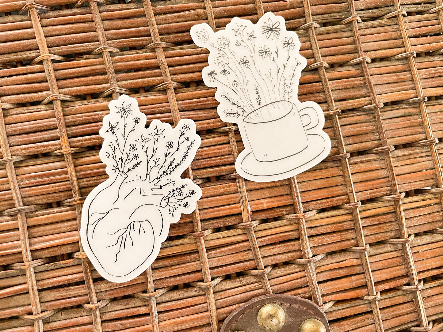 floral cup sticker