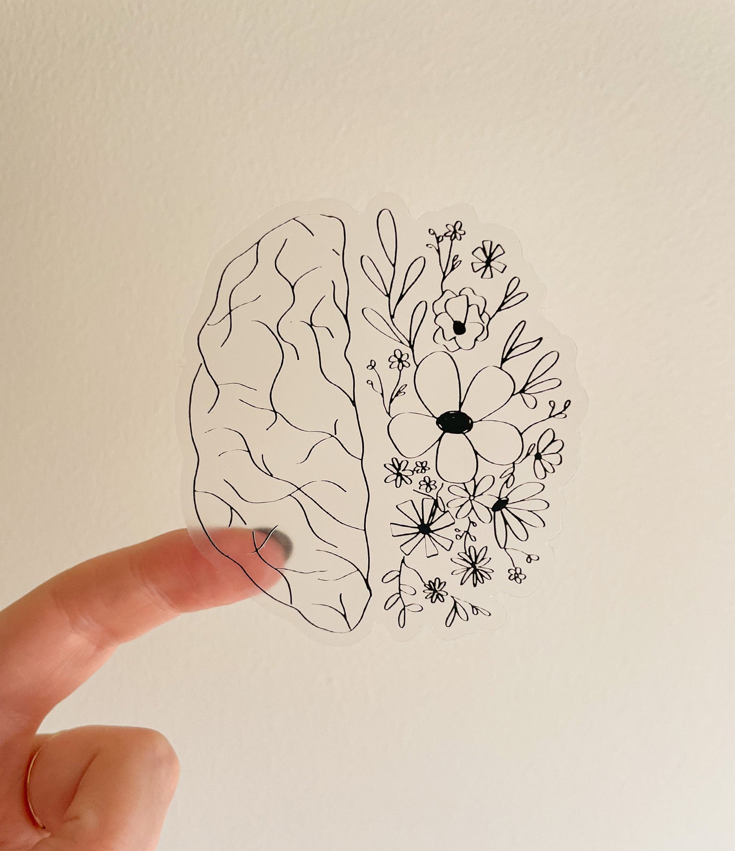 floral brain sticker