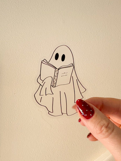 boo-kworm ghost sticker
