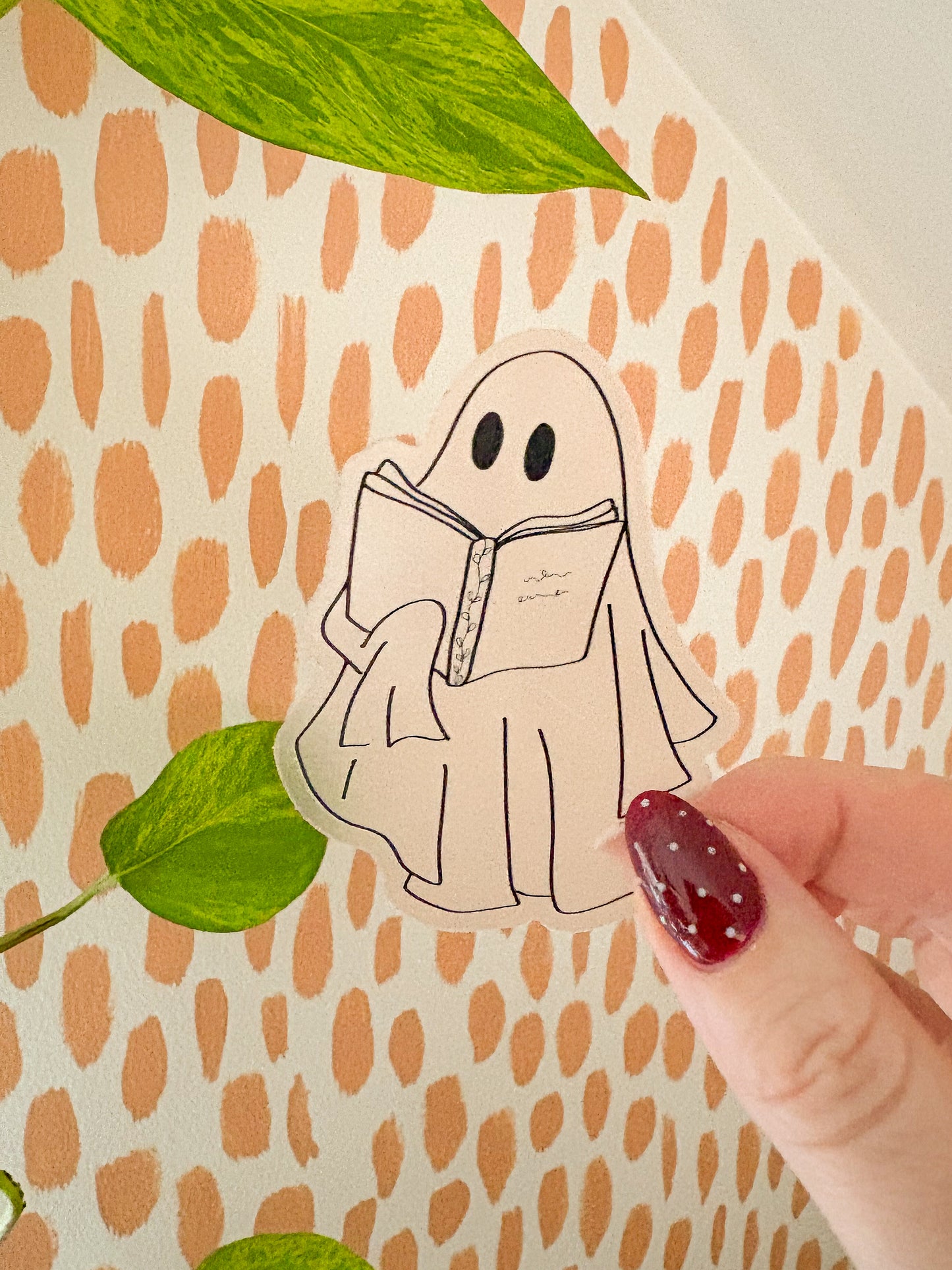 boo-kworm ghost sticker