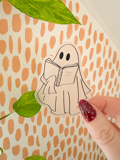 boo-kworm ghost sticker
