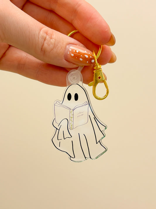 boo-kworm ghost keychain