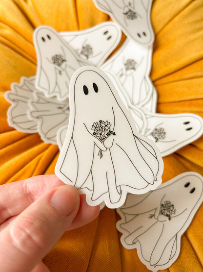 ghost & bouquet sticker