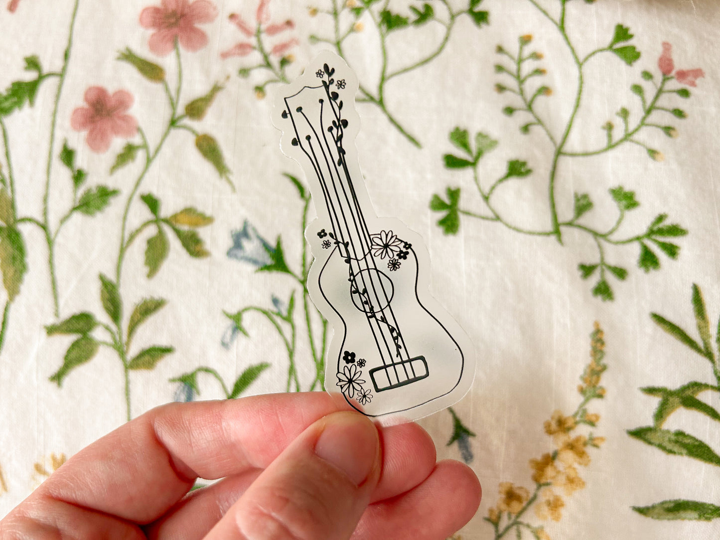 floral guitar sticker