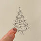 floral christmas tree sticker
