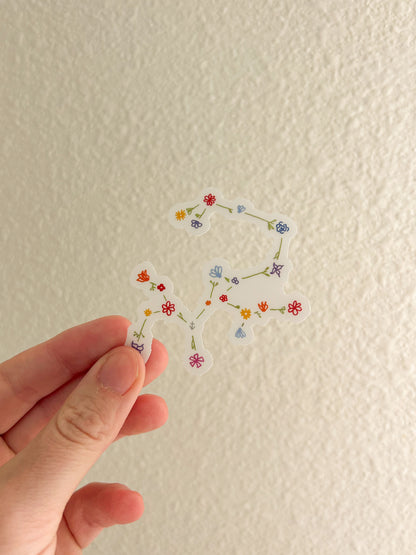 zodiac constellation sticker, colour