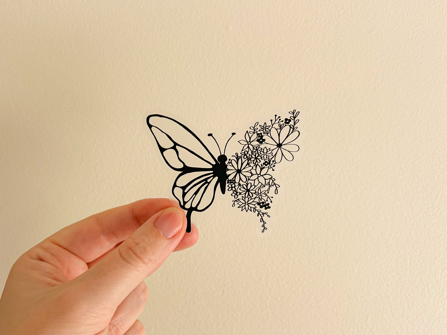 floral butterfly sticker