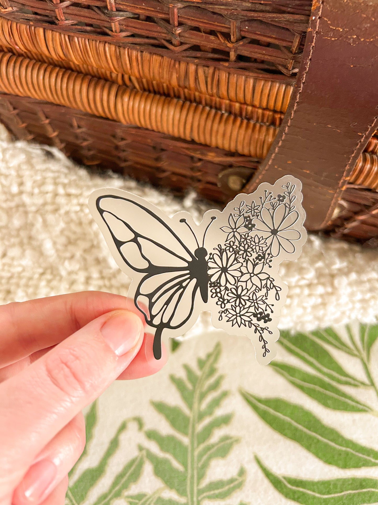 floral butterfly sticker