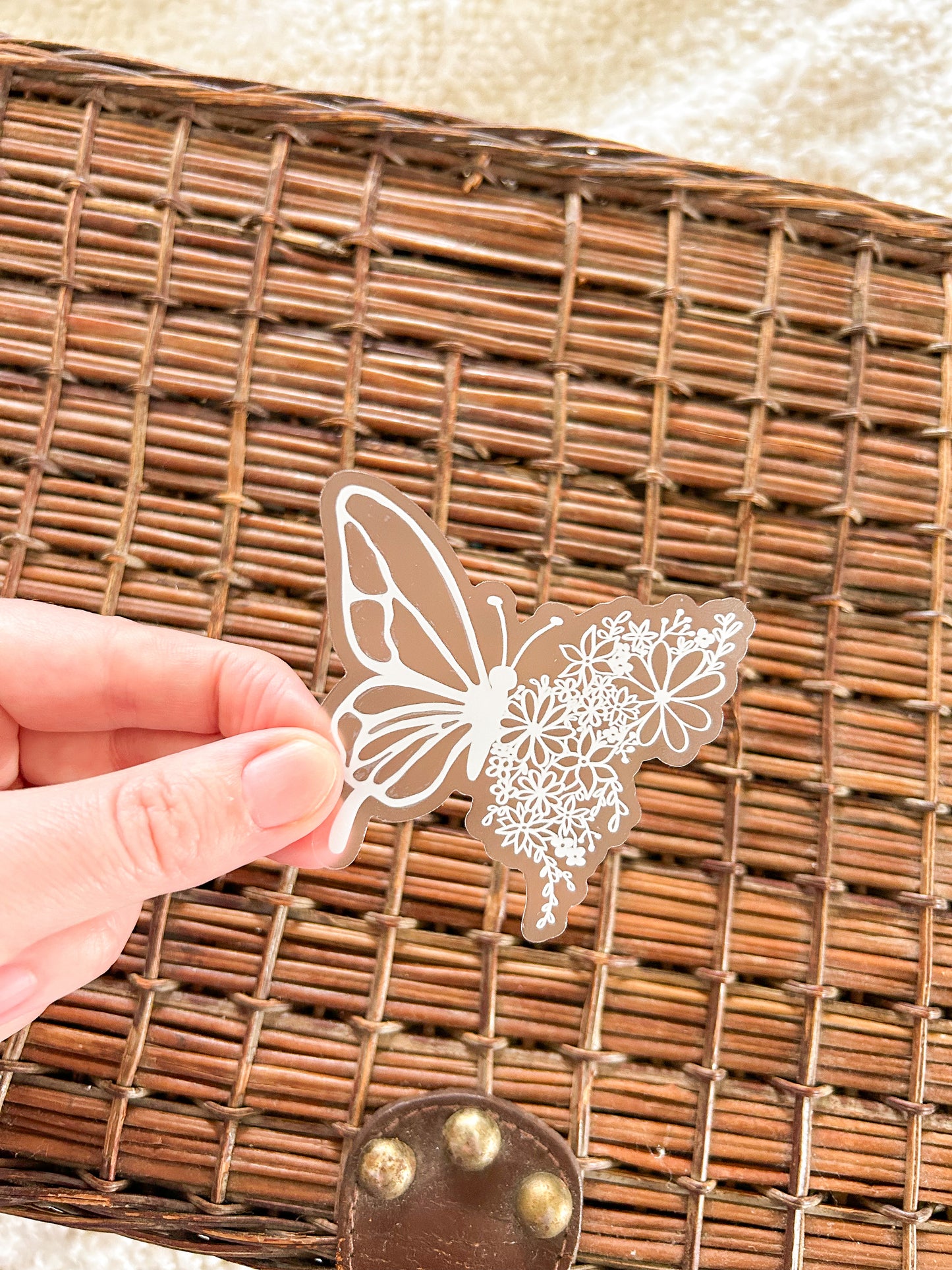 floral butterfly sticker