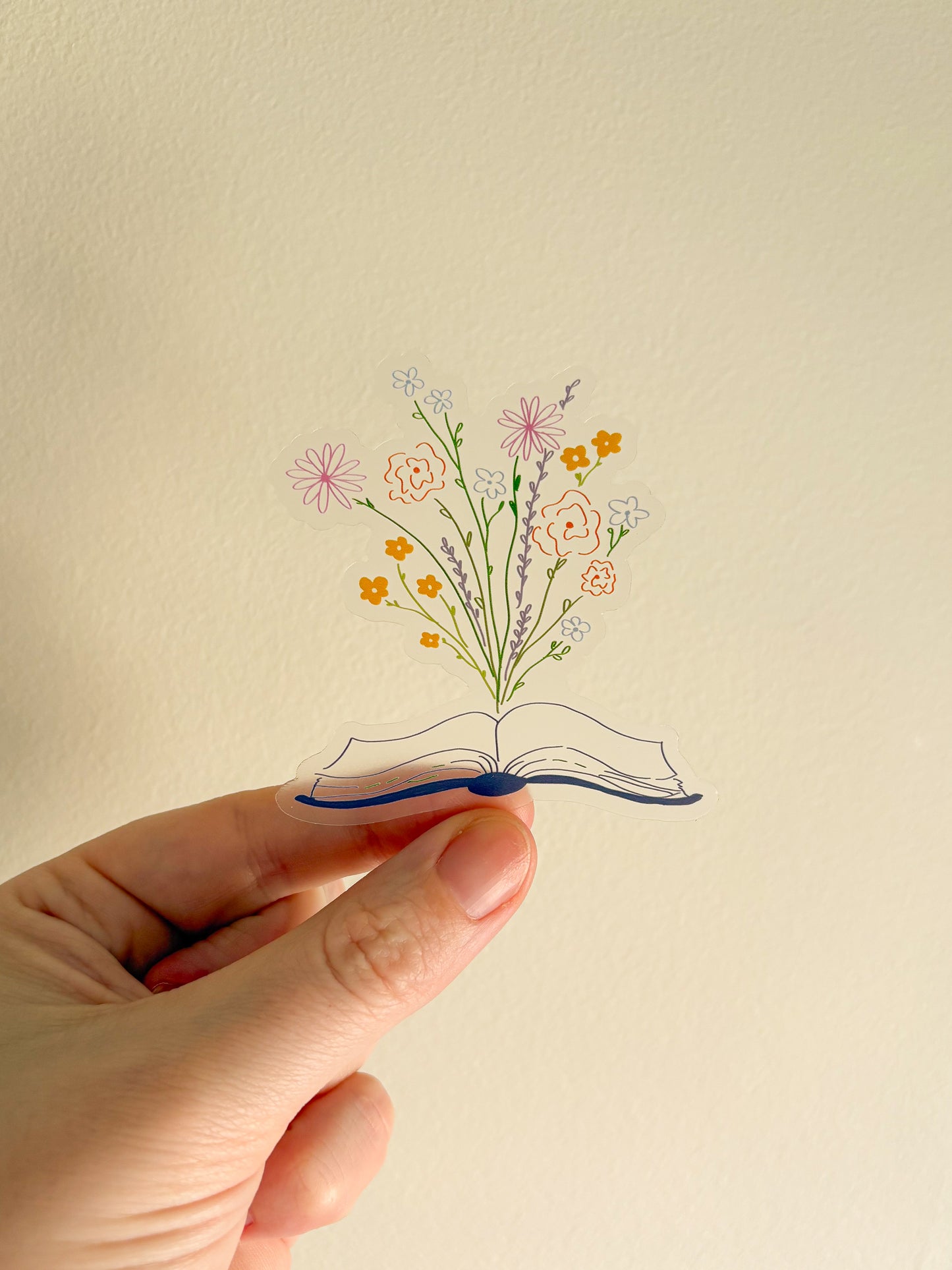 floral book sticker