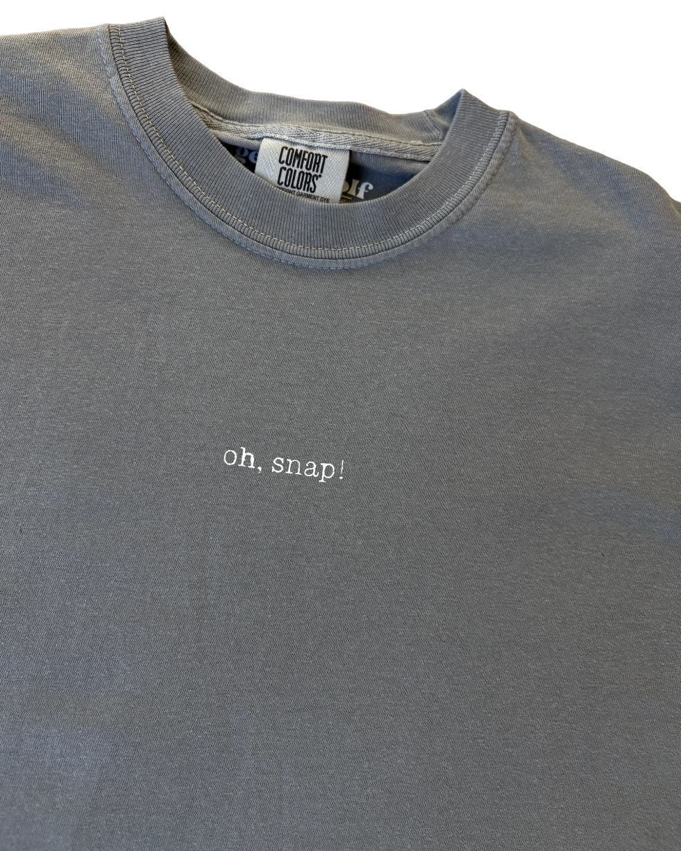 'oh snap' bone tee