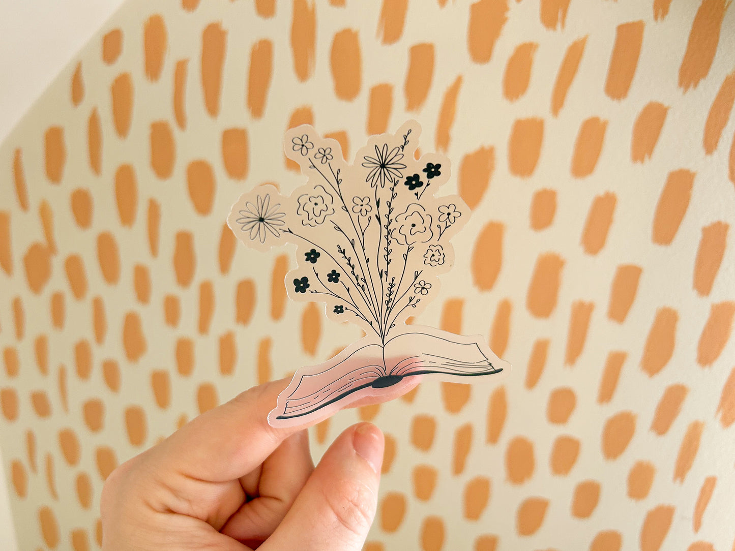 floral book sticker