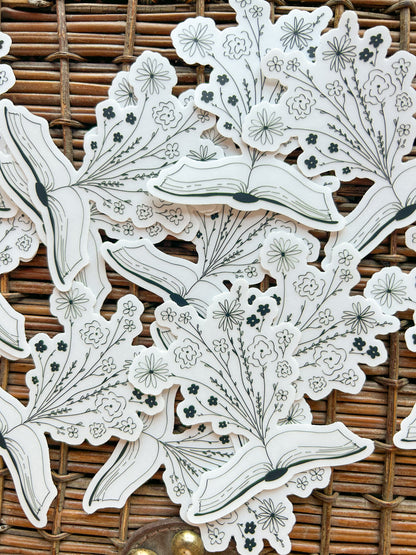 floral book sticker