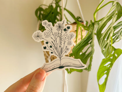 floral book sticker