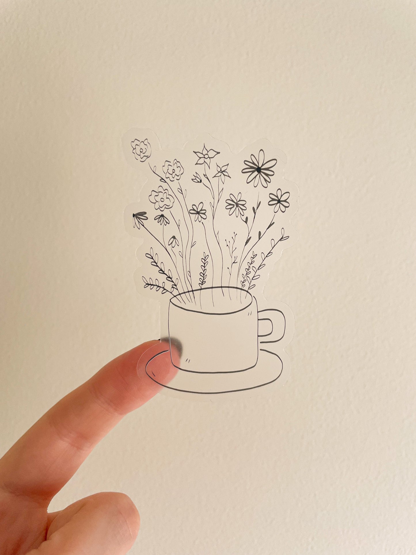 floral cup sticker