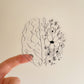 floral brain sticker