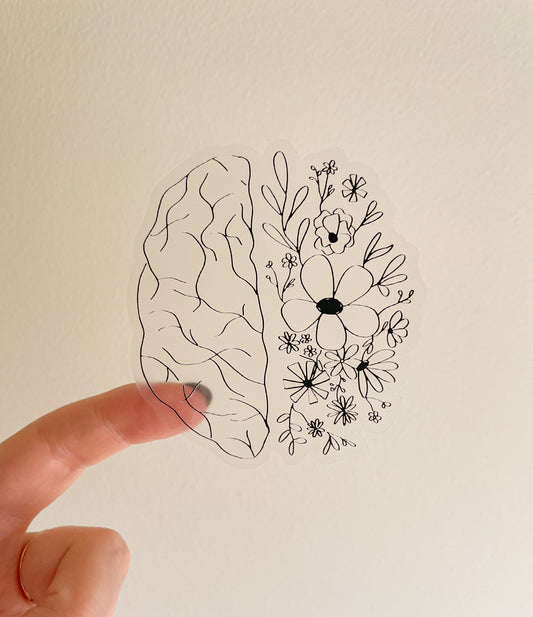 floral brain sticker