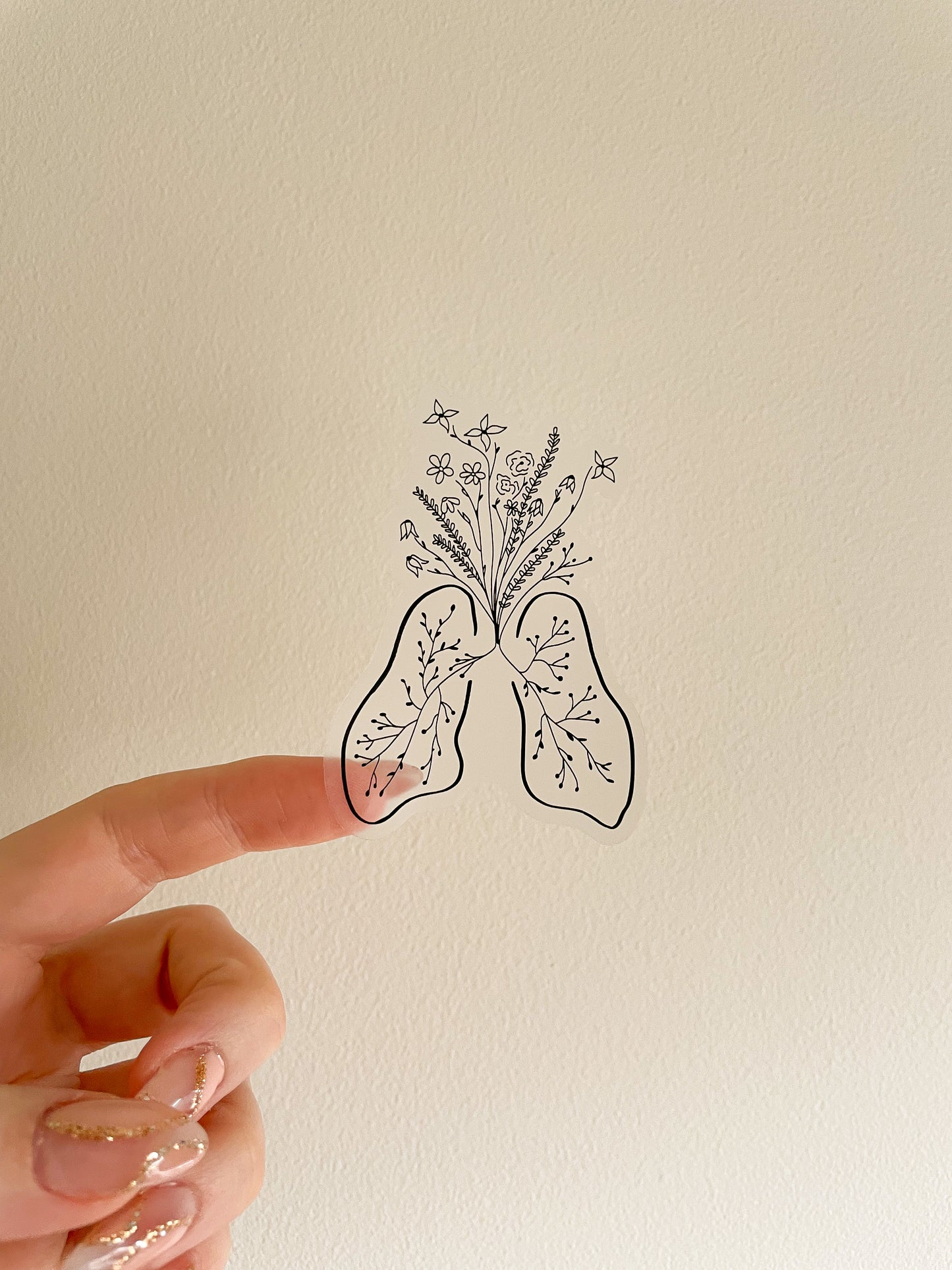 floral lungs sticker