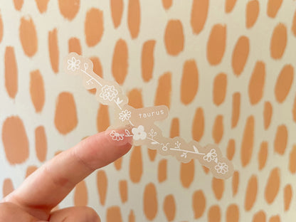 zodiac constellation sticker, black & white